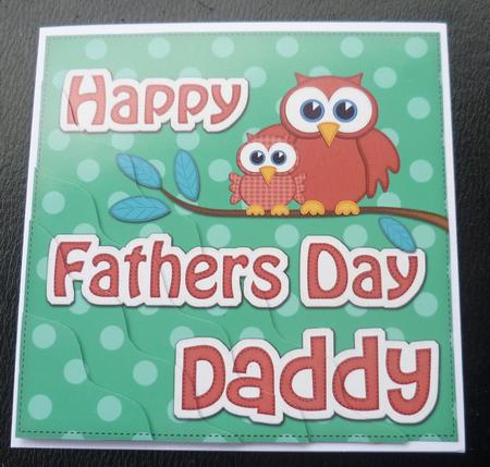 Owl Felties Daddy Fathers Day Wavy Corner Side Topper by Charlie Angel