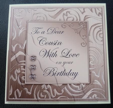 Elegant Metallic Birthday Cousin Wavy Corner Stacker by Charlie Angel