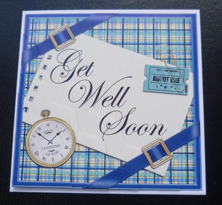 Tartan Get Well Soon Wavy Corner by Charlie Angel