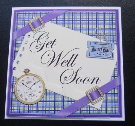 Tartan Get Well Soon Wavy Corner by Charlie Angel