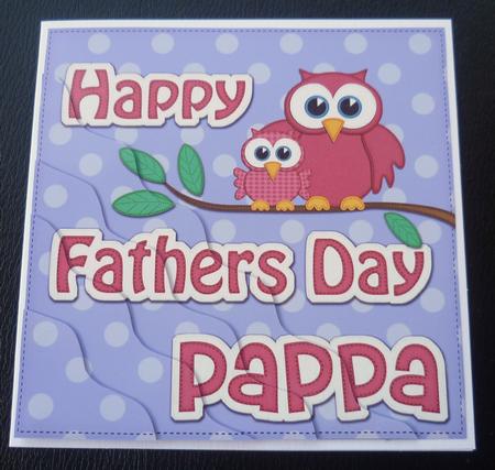 Owl Felties Pappa Fathers Day Wavy Corner Side Topper by Charlie Angel
