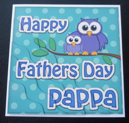 Owl Felties Pappa Fathers Day Wavy Corner Side Topper by Charlie Angel