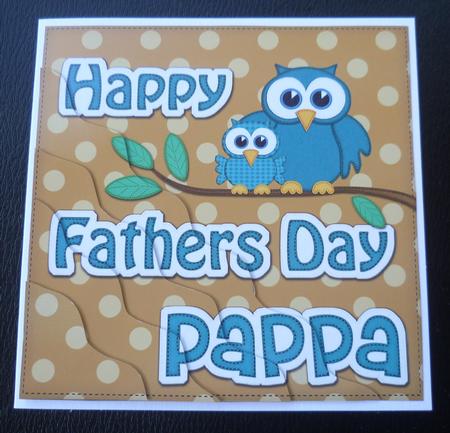 Owl Felties Pappa Fathers Day Wavy Corner Side Topper by Charlie Angel