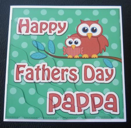 Owl Felties Pappa Fathers Day Wavy Corner Side Topper by Charlie Angel