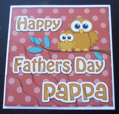 Owl Felties Pappa Fathers Day Wavy Corner Side Topper by Charlie Angel