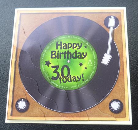 30th Birthday Record Wavy Corner Side Stacker Topper by Charlie Angel
