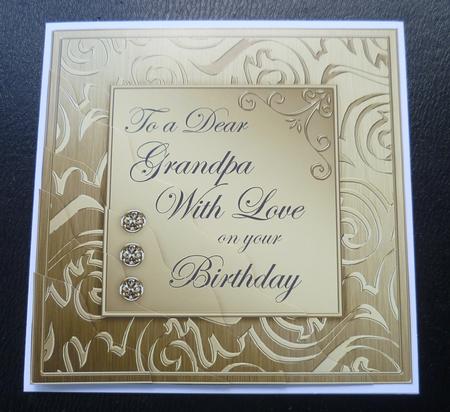 Elegant Metallic Birthday Grandpa Wavy Corner Stacker by Charlie Angel