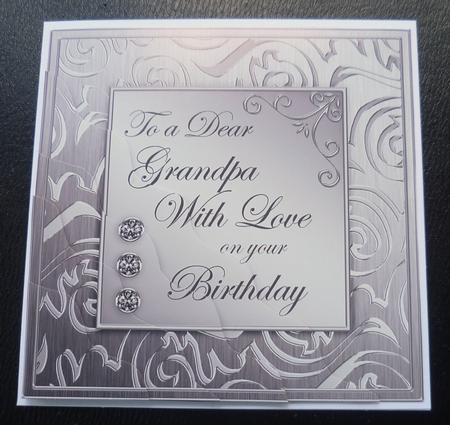 Elegant Metallic Birthday Grandpa Wavy Corner Stacker by Charlie Angel
