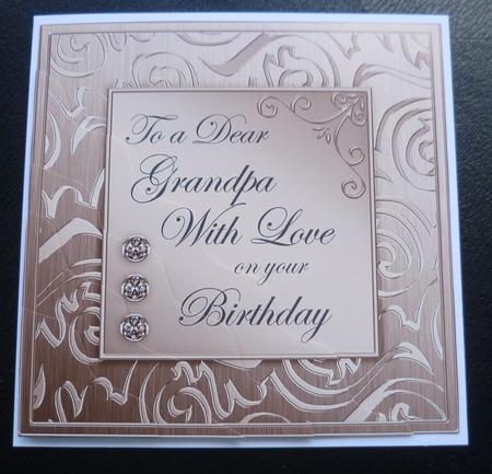 Elegant Metallic Birthday Grandpa Wavy Corner Stacker by Charlie Angel