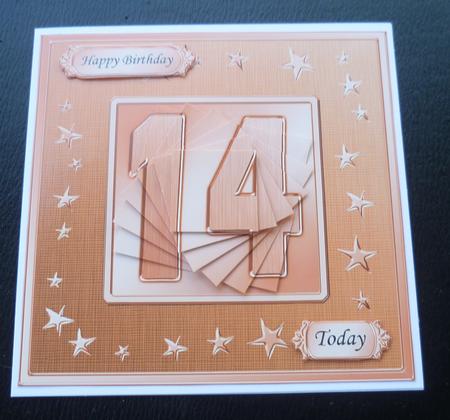14th Bright Metallic Age Quick Card with Twisted Pyramage by Charlie Angel