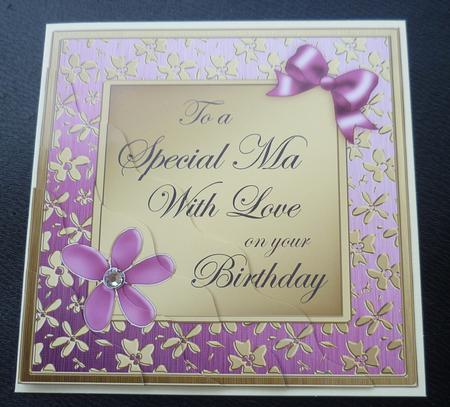 Floral Elegance Birthday Ma Wavy Corner Stacker by Charlie Angel