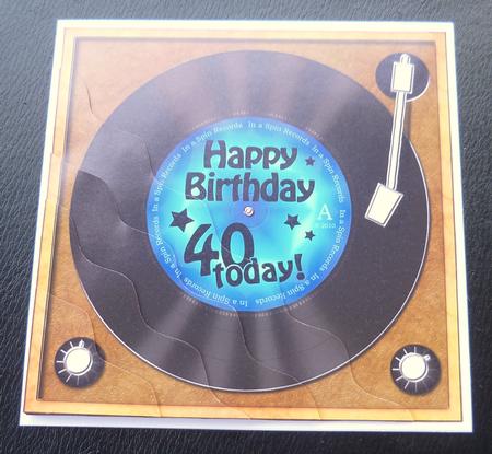 40th Birthday Record Wavy Corner Side Stacker Topper by Charlie Angel