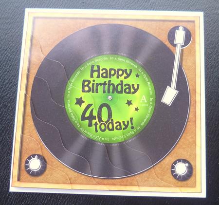 40th Birthday Record Wavy Corner Side Stacker Topper by Charlie Angel