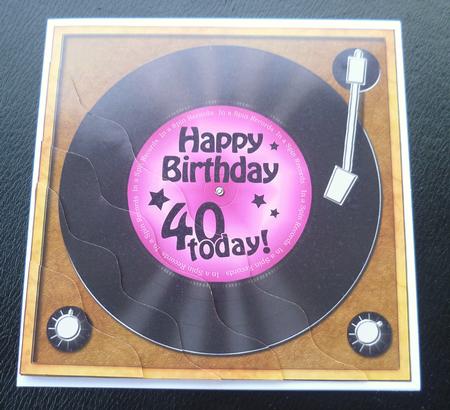 40th Birthday Record Wavy Corner Side Stacker Topper by Charlie Angel