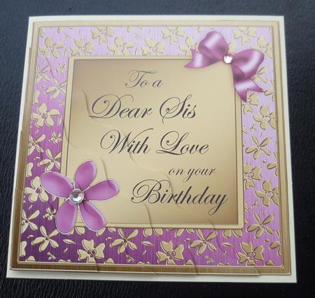 Floral Elegance Birthday Sis Wavy Corner Stacker by Charlie Angel