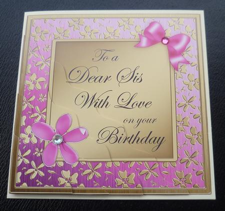 Floral Elegance Birthday Sis Wavy Corner Stacker by Charlie Angel