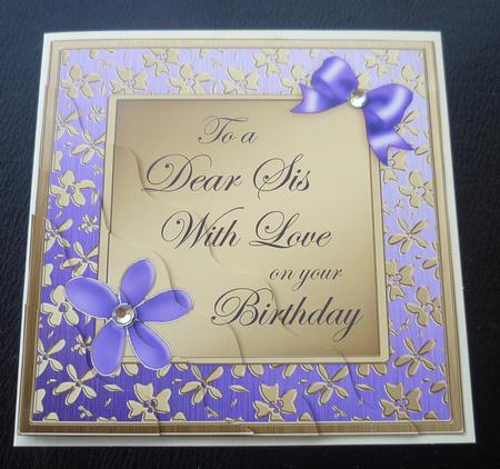 Floral Elegance Birthday Sis Wavy Corner Stacker by Charlie Angel