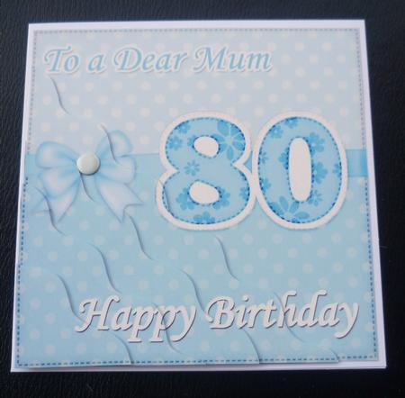80th Birthday Mum Felties Wavy Corner Side Stacker Topper by Charlie Angel