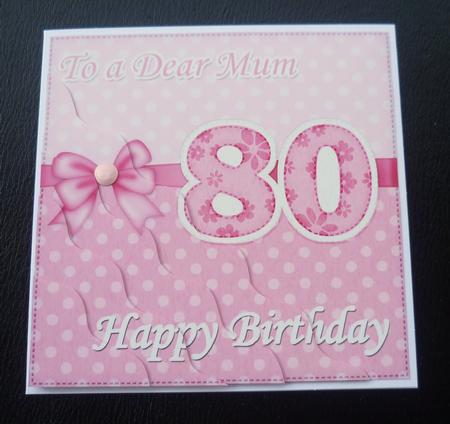 80th Birthday Mum Felties Wavy Corner Side Stacker Topper by Charlie Angel
