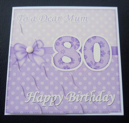 80th Birthday Mum Felties Wavy Corner Side Stacker Topper by Charlie Angel