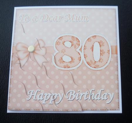 80th Birthday Mum Felties Wavy Corner Side Stacker Topper by Charlie Angel