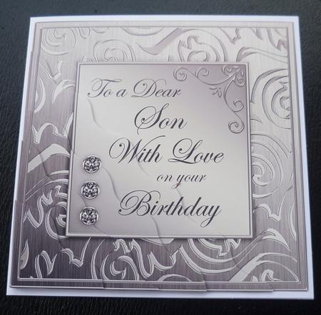 Elegant Metallic Birthday Son Wavy Corner Stacker by Charlie Angel