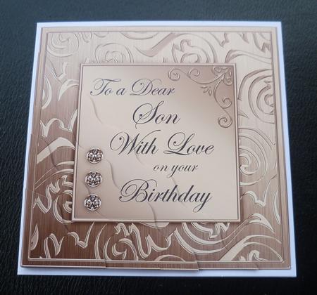 Elegant Metallic Birthday Son Wavy Corner Stacker by Charlie Angel