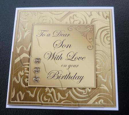 Elegant Metallic Birthday Son Wavy Corner Stacker by Charlie Angel