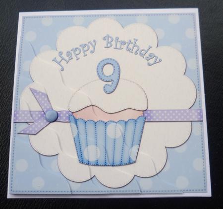 9th Birthday Cupcake Felties Wavy Corner Side Stacker by Charlie Angel