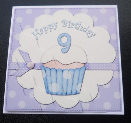 9th Birthday Cupcake Felties Wavy Corner Side Stacker by Charlie Angel