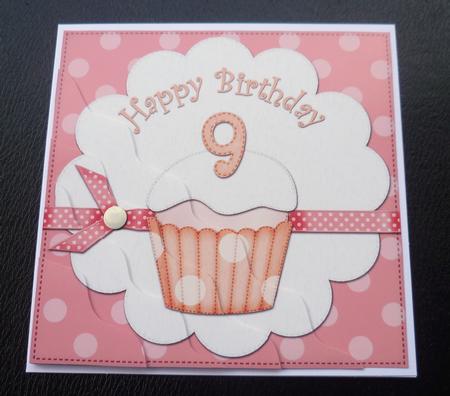 9th Birthday Cupcake Felties Wavy Corner Side Stacker by Charlie Angel