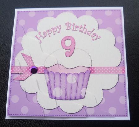 9th Birthday Cupcake Felties Wavy Corner Side Stacker by Charlie Angel
