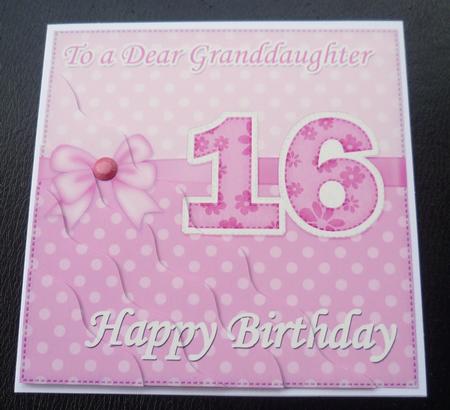 16th Birthday Granddaughter Felties Wavy Corner Side Stacker by Charlie Angel