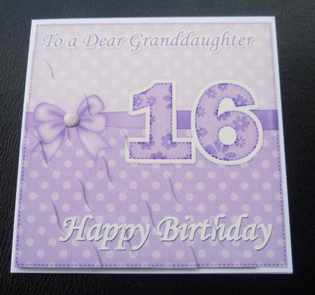 16th Birthday Granddaughter Felties Wavy Corner Side Stacker by Charlie Angel