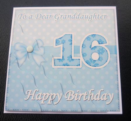 16th Birthday Granddaughter Felties Wavy Corner Side Stacker by Charlie Angel