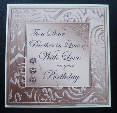 Elegant Metallic Birthday Brother in Law Wavy Corner Stacker by Charlie Angel