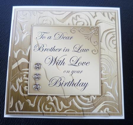 Elegant Metallic Birthday Brother in Law Wavy Corner Stacker by Charlie Angel