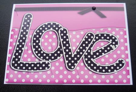 A5 Polka Dot Love Scallop Corner Side Stacker Topper by Charlie Angel