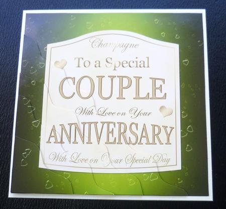 Anniversary Champers Label Wavy Corner Side Stacker by Charlie Angel