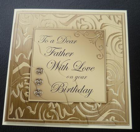 Elegant Metallic Birthday Father Wavy Corner Stacker by Charlie Angel