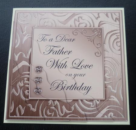 Elegant Metallic Birthday Father Wavy Corner Stacker by Charlie Angel