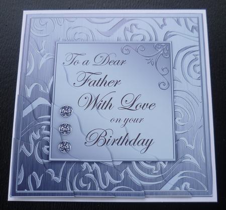 Elegant Metallic Birthday Father Wavy Corner Stacker by Charlie Angel