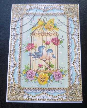 Lovebirds 7x5inch All 4 Corner Stacker Card Front by Charlie Angel
