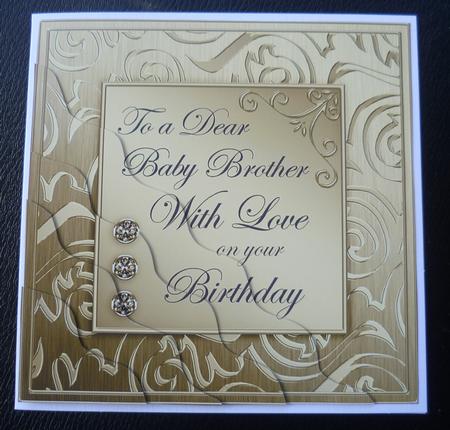 Elegant Metallic Birthday Baby Brother Wavy Corner Stacker by Charlie Angel