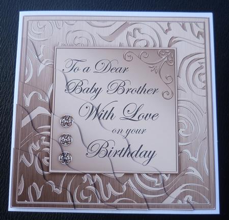 Elegant Metallic Birthday Baby Brother Wavy Corner Stacker by Charlie Angel