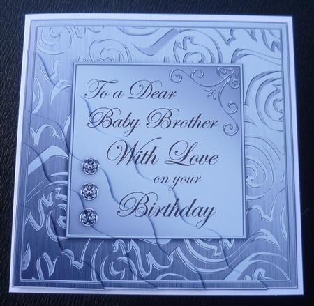 Elegant Metallic Birthday Baby Brother Wavy Corner Stacker by Charlie Angel