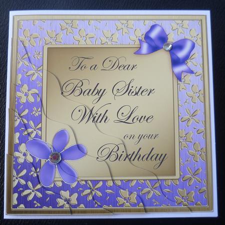 Floral Elegance Birthday Baby Sister Wavy Corner Stacker by Charlie Angel