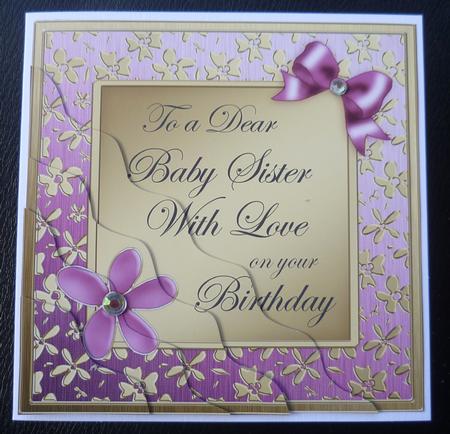 Floral Elegance Birthday Baby Sister Wavy Corner Stacker by Charlie Angel