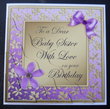 Floral Elegance Birthday Baby Sister Wavy Corner Stacker by Charlie Angel