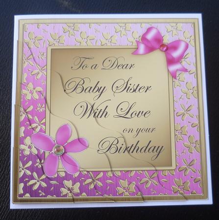 Floral Elegance Birthday Baby Sister Wavy Corner Stacker by Charlie Angel